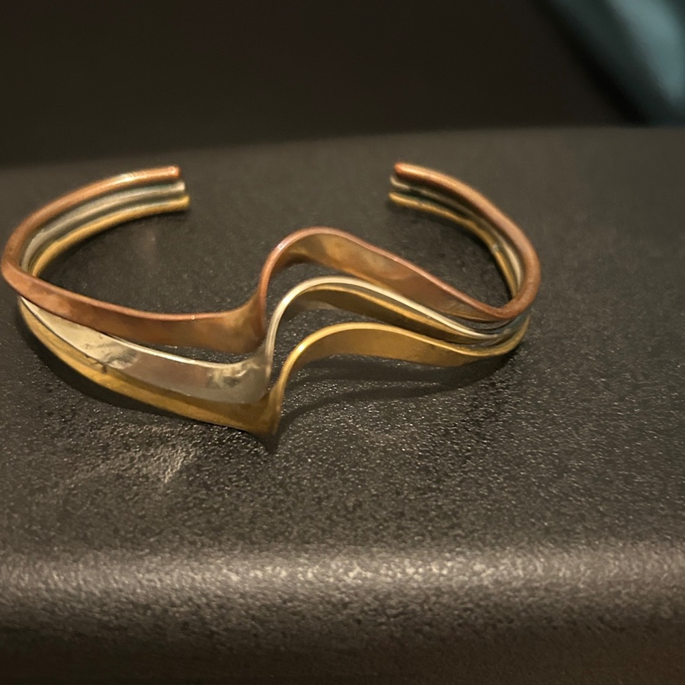 Gold-Toned Wavy Cuff Bracelet
